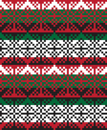 Christmas fair isle pattern background for fashion textiles, knitwear and graphicsのイラスト素材