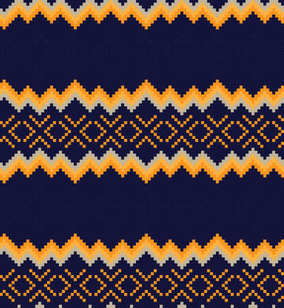 Orange Christmas fair isle pattern background for fashion textiles, knitwear and graphicsのイラスト素材