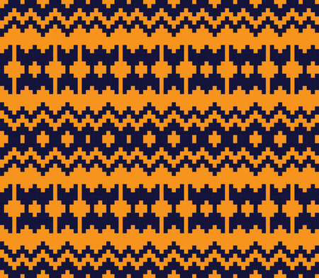 Orange Christmas fair isle pattern background for fashion textiles, knitwear and graphics
