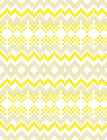 Yellow Christmas fair isle pattern background for fashion textiles, knitwear and graphicsのイラスト素材