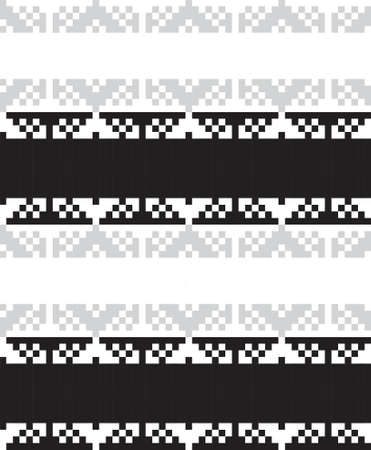 Black and White Christmas fair isle pattern background for fashion textiles, knitwear and graphicsのイラスト素材