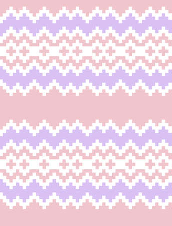 Purple Christmas fair isle pattern background for fashion textiles, knitwear and graphicsのイラスト素材