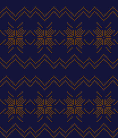 Brown Christmas fair isle pattern background for fashion textiles, knitwear and graphics
