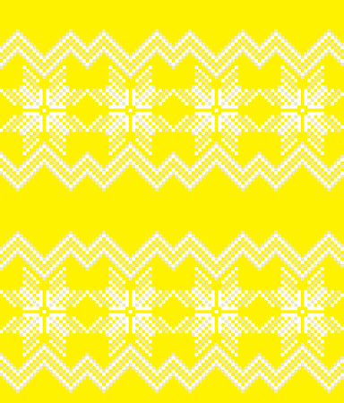 Yellow Christmas fair isle pattern background for fashion textiles, knitwear and graphicsのイラスト素材