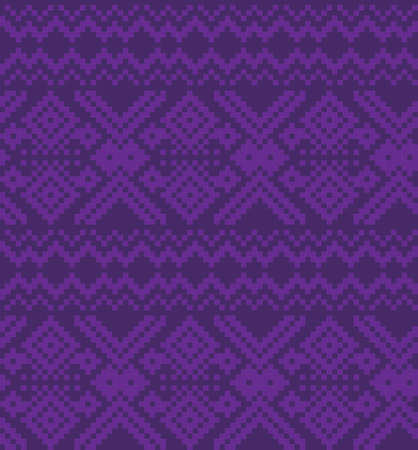 Purple Christmas fair isle pattern background for fashion textiles, knitwear and graphicsのイラスト素材