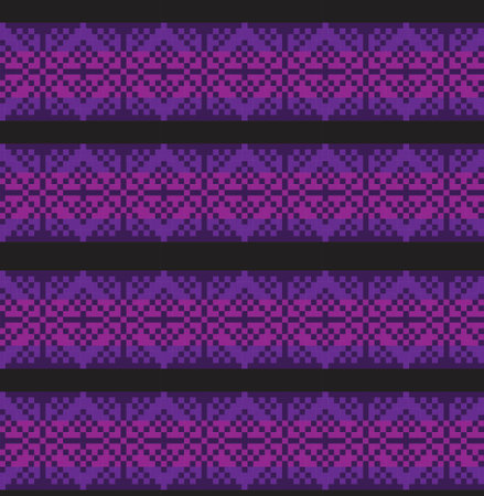 Purple Christmas fair isle pattern background for fashion textiles, knitwear and graphicsのイラスト素材