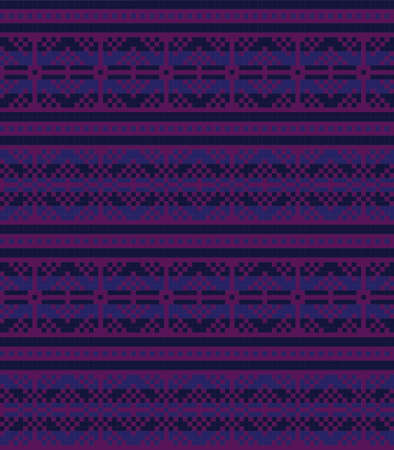 Purple Christmas fair isle pattern background for fashion textiles, knitwear and graphicsのイラスト素材