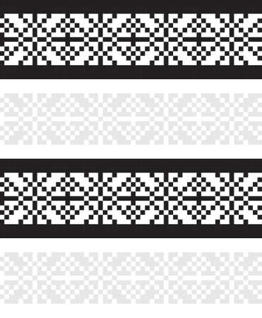 Black and White Christmas fair isle pattern background for fashion textiles, knitwear and graphicsのイラスト素材