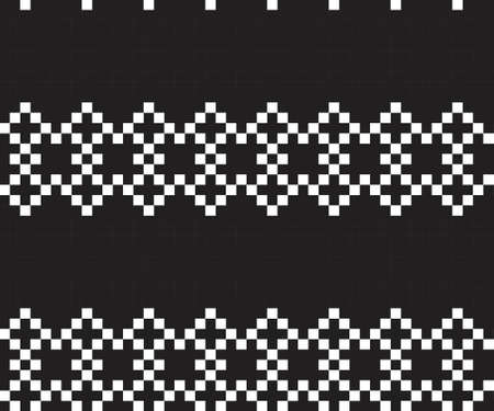 Black and White Christmas fair isle pattern background for fashion textiles, knitwear and graphicsのイラスト素材