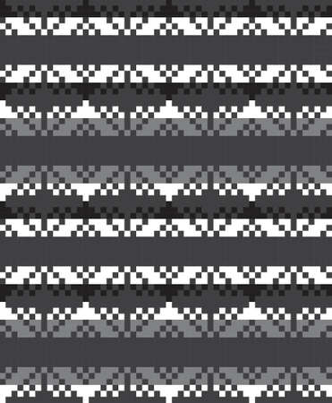 Black and White Christmas fair isle pattern background for fashion textiles, knitwear and graphicsのイラスト素材