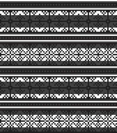 Black and White Christmas fair isle pattern background for fashion textiles, knitwear and graphicsのイラスト素材