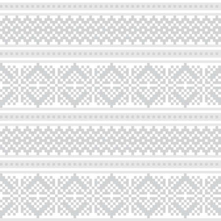 Black and White Christmas fair isle pattern background for fashion textiles, knitwear and graphicsのイラスト素材
