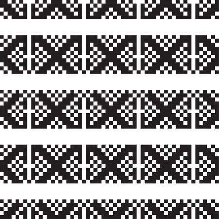 Black and White Christmas fair isle pattern background for fashion textiles, knitwear and graphicsのイラスト素材