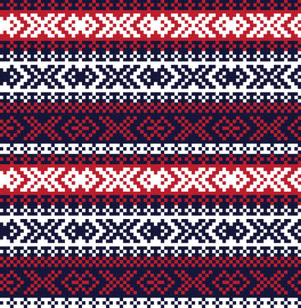 Christmas fair isle pattern background for fashion textiles, knitwear and graphicsのイラスト素材