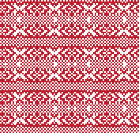 Christmas fair isle pattern background for fashion textiles, knitwear and graphicsのイラスト素材