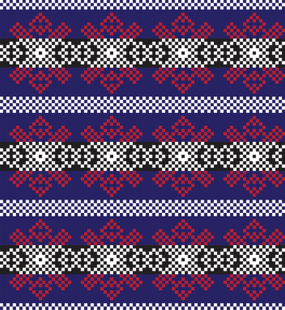 Christmas fair isle pattern background for fashion textiles, knitwear and graphicsのイラスト素材