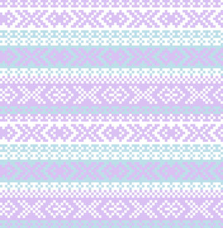Pastel Christmas fair isle pattern background for fashion textiles, knitwear and graphicsのイラスト素材