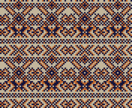 Brown Christmas fair isle pattern background for fashion textiles, knitwear and graphicsのイラスト素材