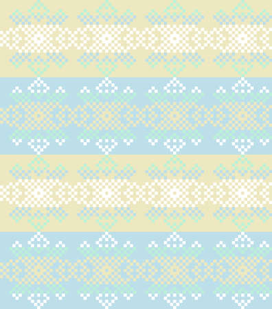 Pastel Christmas fair isle pattern background for fashion textiles, knitwear and graphicsのイラスト素材