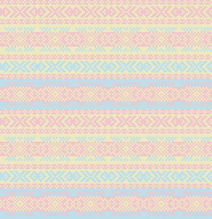 Pastel Christmas fair isle pattern background for fashion textiles, knitwear and graphicsのイラスト素材