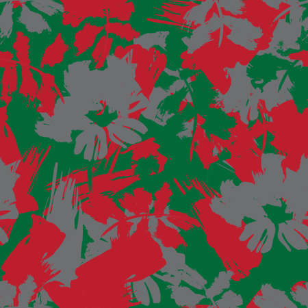 Christmas Floral brush strokes seamless pattern background for fashion prints, graphics, backgrounds and craftsのイラスト素材