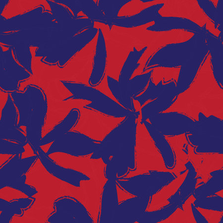 Red Floral brush strokes seamless pattern background for fashion prints, graphics, backgrounds and craftsのイラスト素材