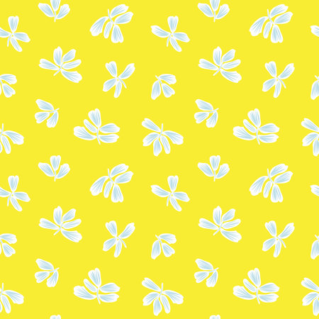 Yellow Floral brush strokes seamless pattern background for fashion prints, graphics, backgrounds...