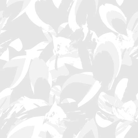 Black and White Floral brush strokes seamless pattern background for fashion prints, graphics, backgrounds and craftsのイラスト素材
