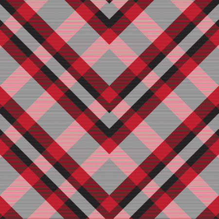 Red Chevron Plaid Tartan textured Seamless pattern design suitable for fashion textiles and graphicsのイラスト素材