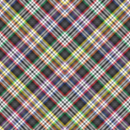 Rainbow Chevron Plaid Tartan textured Seamless pattern design suitable for fashion textiles and graphicsのイラスト素材