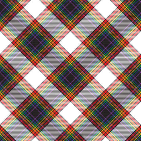 Rainbow Chevron Plaid Tartan textured Seamless pattern design suitable for fashion textiles and graphicsのイラスト素材
