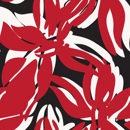 Red Floral seamless pattern background for fashion textiles, graphics, backgrounds and craftsのイラスト素材