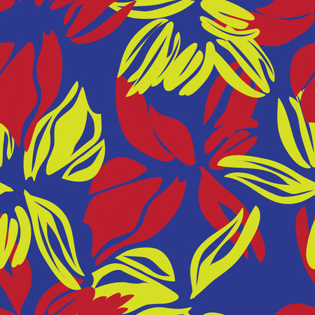 Red Floral seamless pattern background for fashion textiles, graphics, backgrounds and crafts