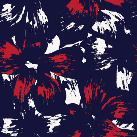 Red Floral brush strokes seamless pattern background for fashion prints, graphics, backgrounds and craftsのイラスト素材