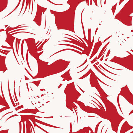 Red Floral seamless pattern background for fashion textiles, graphics, backgrounds and craftsのイラスト素材