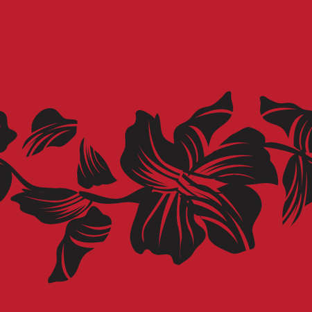 Red Floral seamless pattern background for fashion textiles, graphics, backgrounds and craftsのイラスト素材