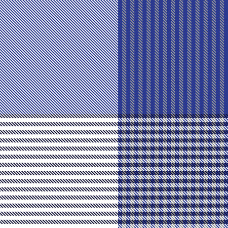 Blue Asymmetric Plaid textured seamless pattern suitable for fashion textiles and graphics