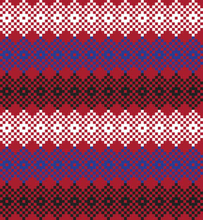 Red Christmas fair isle pattern background for fashion textiles, knitwear and graphicsのイラスト素材