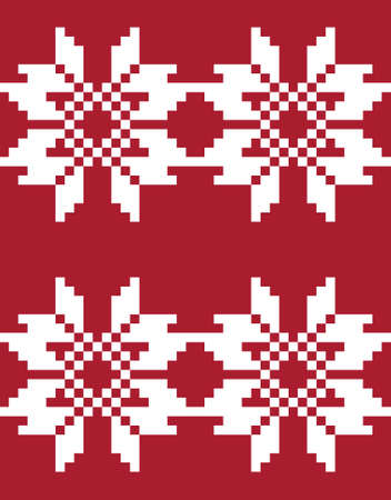 Red Christmas fair isle pattern background for fashion textiles, knitwear and graphicsのイラスト素材
