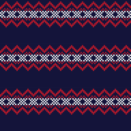 Red Christmas fair isle pattern background for fashion textiles, knitwear and graphics