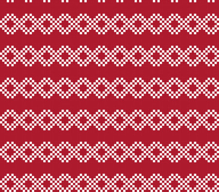 Red Christmas fair isle pattern background for fashion textiles, knitwear and graphics
