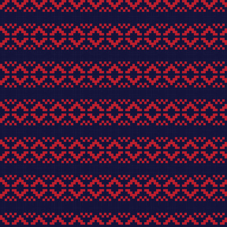 Red Christmas fair isle pattern background for fashion textiles, knitwear and graphics