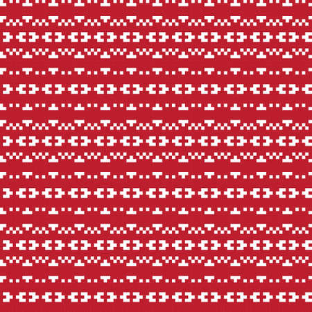 Red Christmas fair isle pattern background for fashion textiles, knitwear and graphicsのイラスト素材