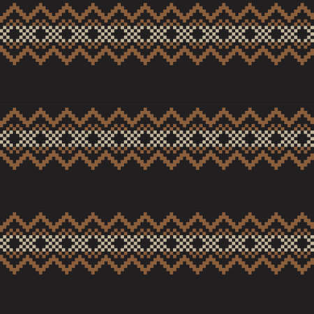 Brown Christmas fair isle pattern background for fashion textiles, knitwear and graphicsのイラスト素材