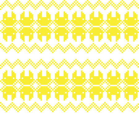 Yellow Christmas fair isle pattern background for fashion textiles, knitwear and graphicsのイラスト素材