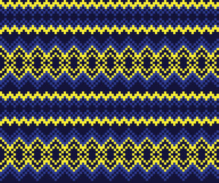 Yellow Christmas fair isle pattern background for fashion textiles, knitwear and graphicsのイラスト素材