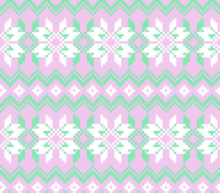 Pastel Christmas fair isle pattern background for fashion textiles, knitwear and graphicsのイラスト素材
