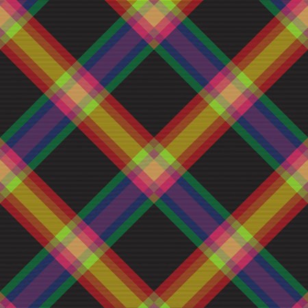 Rainbow Chevron Plaid Tartan textured Seamless pattern design suitable for fashion textiles and graphicsのイラスト素材