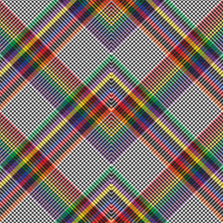 Rainbow Chevron Plaid Tartan textured Seamless pattern design suitable for fashion textiles and graphicsのイラスト素材