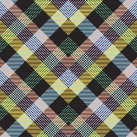 Colourful Chevron Plaid Tartan textured Seamless pattern design suitable for fashion textiles and graphicsのイラスト素材